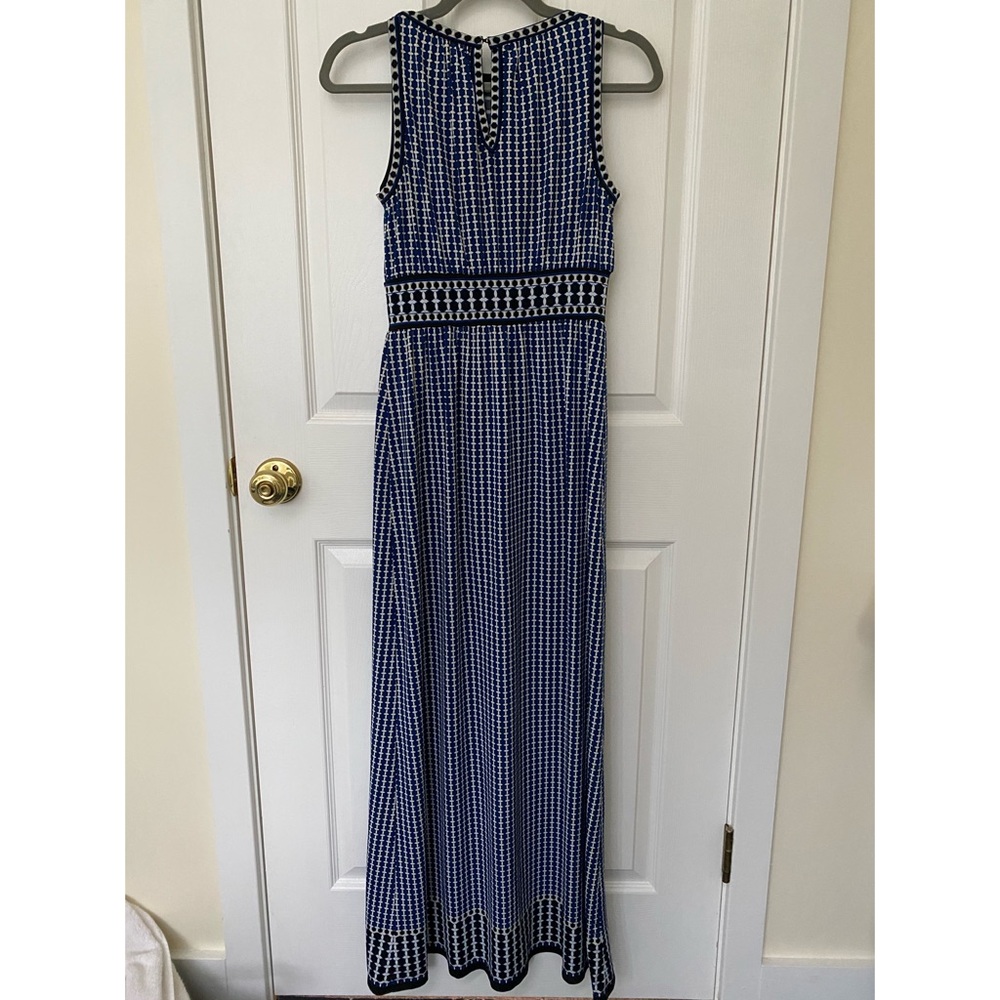 Blue patterned maxi dress